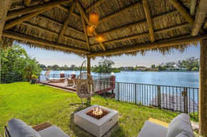 Waterfront Jungle House Firepit Sunset and more!